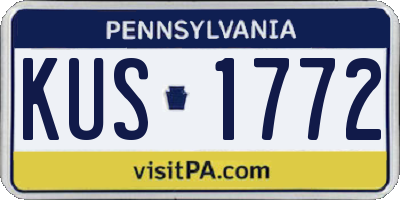 PA license plate KUS1772
