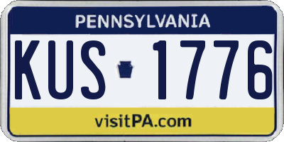 PA license plate KUS1776