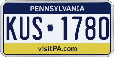 PA license plate KUS1780