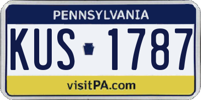 PA license plate KUS1787
