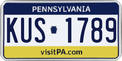 PA license plate KUS1789