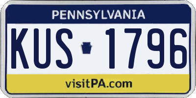 PA license plate KUS1796