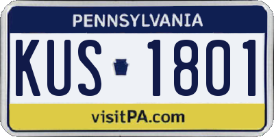PA license plate KUS1801