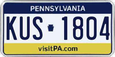 PA license plate KUS1804