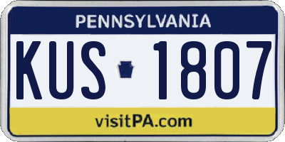 PA license plate KUS1807