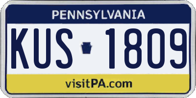 PA license plate KUS1809