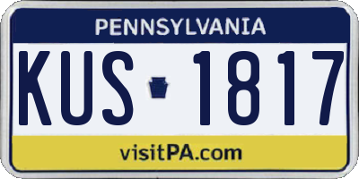 PA license plate KUS1817