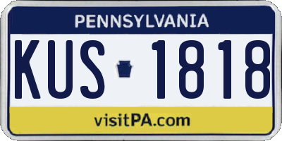 PA license plate KUS1818