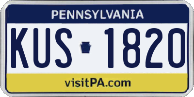 PA license plate KUS1820