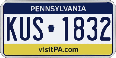 PA license plate KUS1832