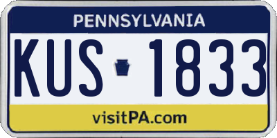 PA license plate KUS1833