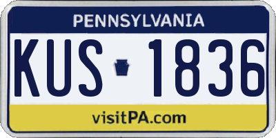 PA license plate KUS1836