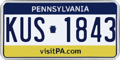 PA license plate KUS1843