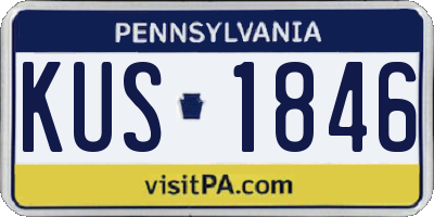 PA license plate KUS1846