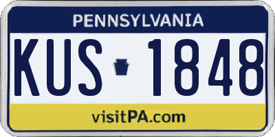PA license plate KUS1848