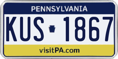 PA license plate KUS1867