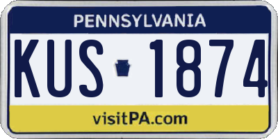 PA license plate KUS1874