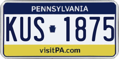 PA license plate KUS1875