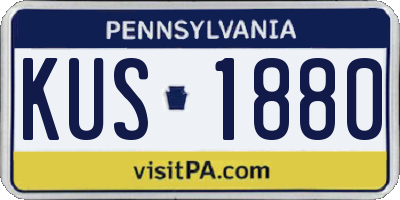 PA license plate KUS1880