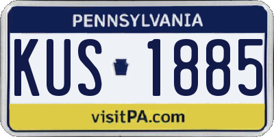 PA license plate KUS1885