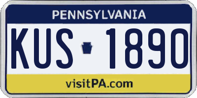 PA license plate KUS1890