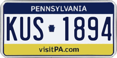 PA license plate KUS1894