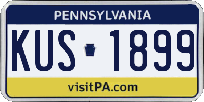 PA license plate KUS1899