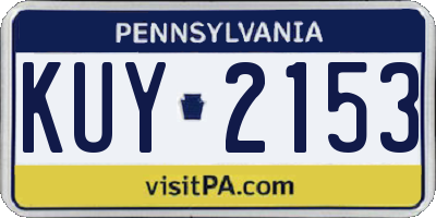 PA license plate KUY2153