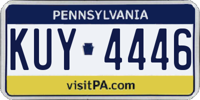 PA license plate KUY4446