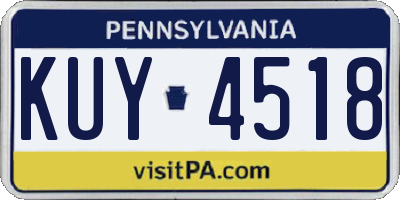 PA license plate KUY4518