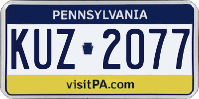 PA license plate KUZ2077