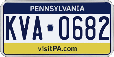 PA license plate KVA0682