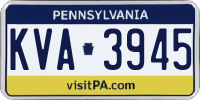 PA license plate KVA3945