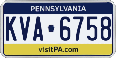 PA license plate KVA6758