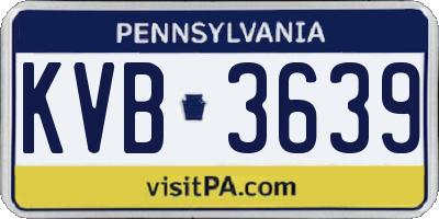 PA license plate KVB3639