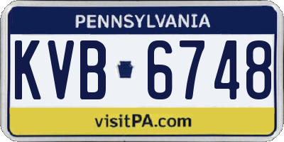 PA license plate KVB6748