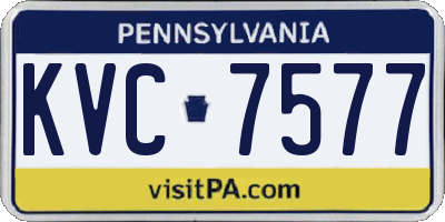 PA license plate KVC7577