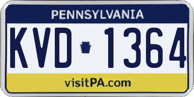 PA license plate KVD1364