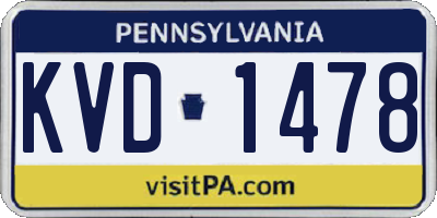 PA license plate KVD1478