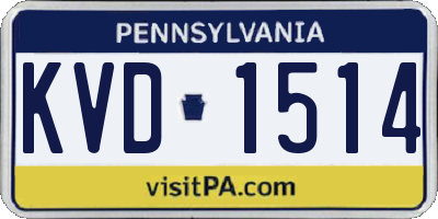 PA license plate KVD1514