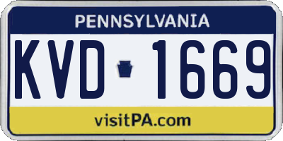 PA license plate KVD1669