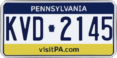 PA license plate KVD2145