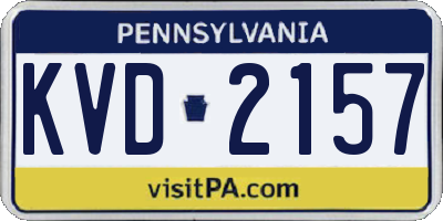 PA license plate KVD2157
