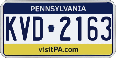 PA license plate KVD2163