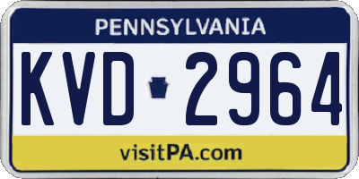 PA license plate KVD2964