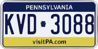 PA license plate KVD3088