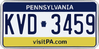 PA license plate KVD3459