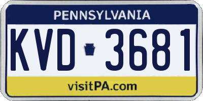 PA license plate KVD3681