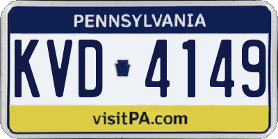 PA license plate KVD4149