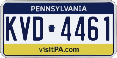 PA license plate KVD4461